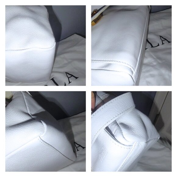 Furla 1927 leather bamboo shoulder bag w/dusty EUC - Picture 12 of 12